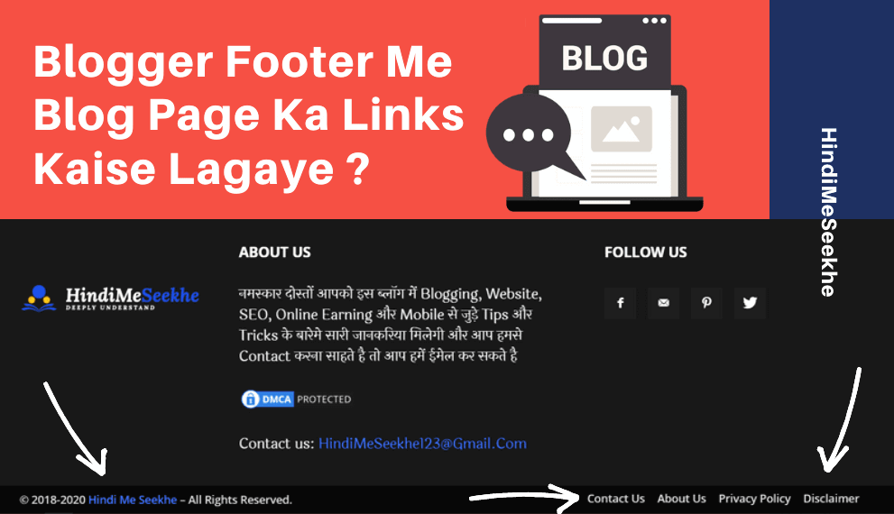 Blogger Blog Me Page Links Footer Me Kaise Lagaye